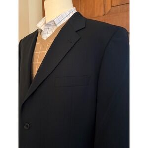 Hugo Boss Sport Coat Men 46L Black Lanificio Cerruti Wool 2-Button Blazer Jacket